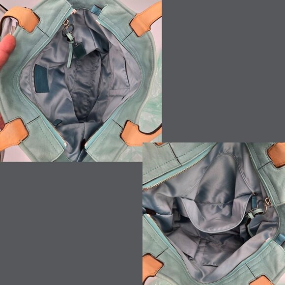 Coach Audrey Signature Op Art Swirl Tote Bag Aqua Cream A1193-17044 - Picture 7 of 15